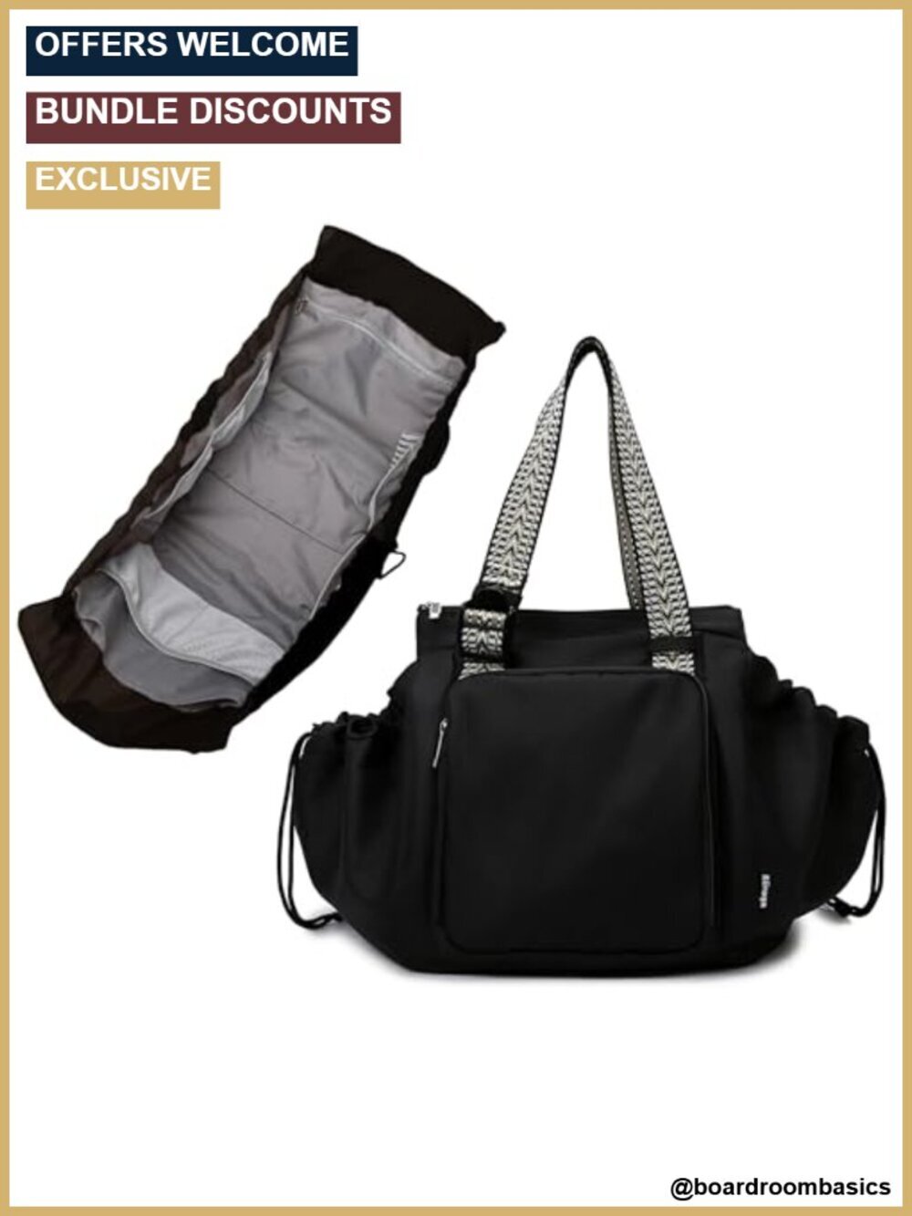 Spacious Diaper Bag Tote with 16 Pockets, Durable Work Shoulder Bag